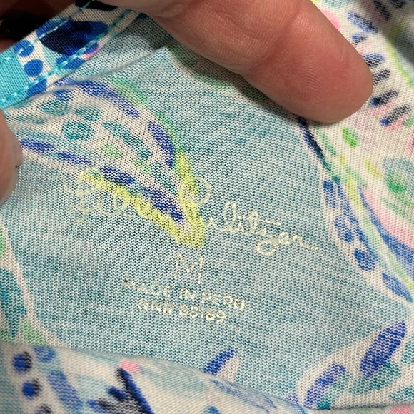 Lilly Pulitzer Kimi Swing Dress Resortwear Vacation Bermuda Blue Turtle Sz M - Picture 10 of 12